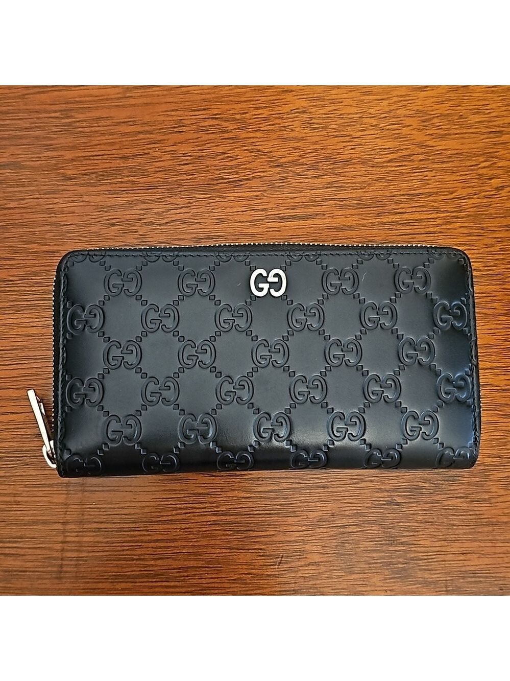 Authentic Gucci Logo Black Continental Wallet - Picture 1 of 11